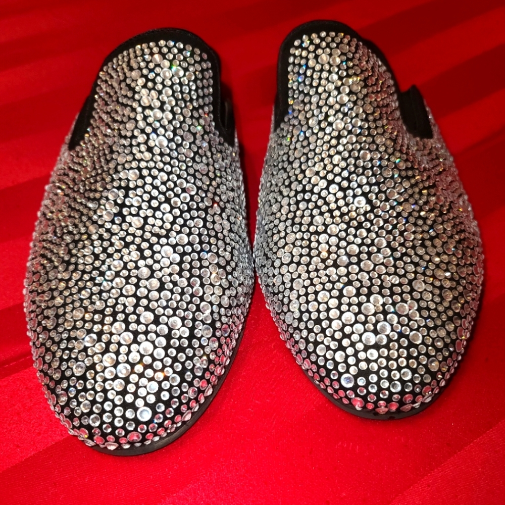 Men's Rhinestone Slip-On Mules
